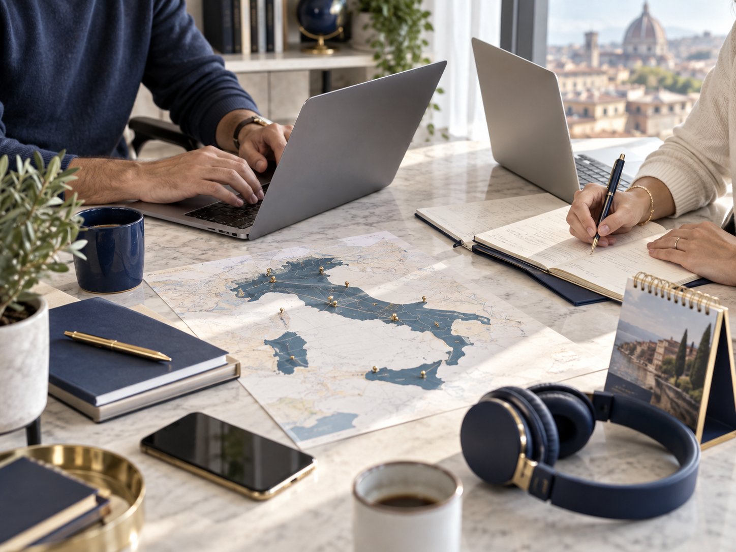 Professionisti che organizzano una collaborazione distribuita in Italia